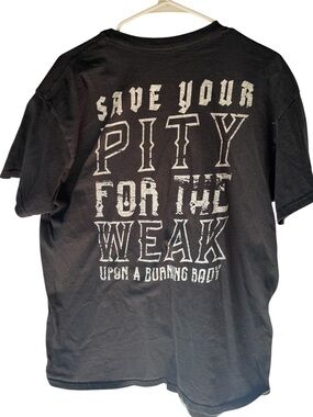 Upon A Burning Body Metal Tour Save Your Pity For The Weak Men's L T-Shirt RARE
